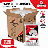 Sip lid strawless with secure closure 92mm Reserve 10/100