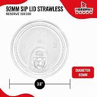 Sip lid strawless with secure closure 92mm Reserve 10/100