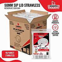 Sip lid strawless with secure closure 98mm Reserve 10/100