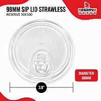 Sip lid strawless with secure closure 98mm Reserve 10/100