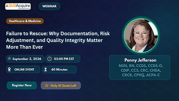Failure to Rescue: Why Documentation, Risk Adjustment, and Quality Integrity Matter More Than Ever Failure to Rescue: Why Documentation, Risk Adjustment, and Quality Integrity Matter More Than Ever