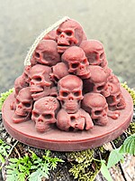 Handmade Skull Mountain Candle- Burgundy, Pomegranate Blackberry Scented