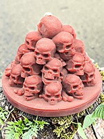 Handmade Skull Mountain Candle- Burgundy, Pomegranate Blackberry Scented