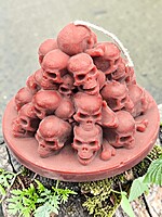 Handmade Skull Mountain Candle- Burgundy, Pomegranate Blackberry Scented