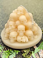 Handmade Skull Mountain Candle- White, Unscented