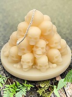 Handmade Skull Mountain Candle- White, Unscented