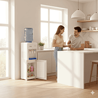 Atlantis Sky hybrid water dispenser and refrigerator unit for home and kitchen.