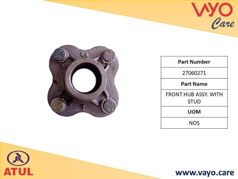FRONT HUB ASSY. WITH STUD - 27060271 - GEM CARGO