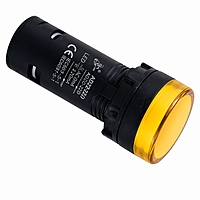 Smidnya IL22 Long White Body Protected LED Pilot Light-22mm-110V AC/DC-Yellow