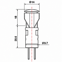 Smidnya IL22 Angled Tube Neon Indicator Light-Panel-220-240V AC/DC-Green