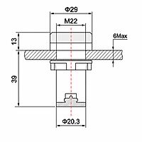 Smidnya IL22 Bezel Protected LED Pilot Light-22mm-48V AC/DC-Blue