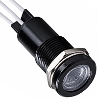 Smidnya IL22 Black Body Lead Wire Metal Pilot Light Red/Blue-14mm-6-220V AC/DC-Red/Blue