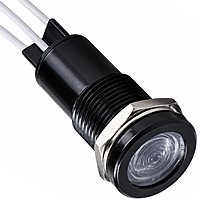 Smidnya IL22 Black Body Lead Wire Metal Pilot Light Red/Blue-14mm-6-220V AC/DC-Red/Blue