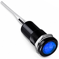 Smidnya IL22 Black Body Lead Wire Metal Pilot Light-16mm-110V AC/DC-Blue