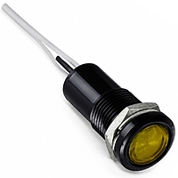 Smidnya IL22 Black Body Lead Wire Metal Pilot Light-16mm-220V AC/DC-Yellow