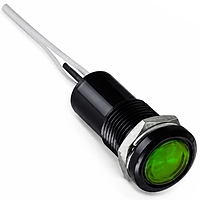 Smidnya IL22 Black Body Lead Wire Metal Pilot Light-16mm-48V AC/DC-Green