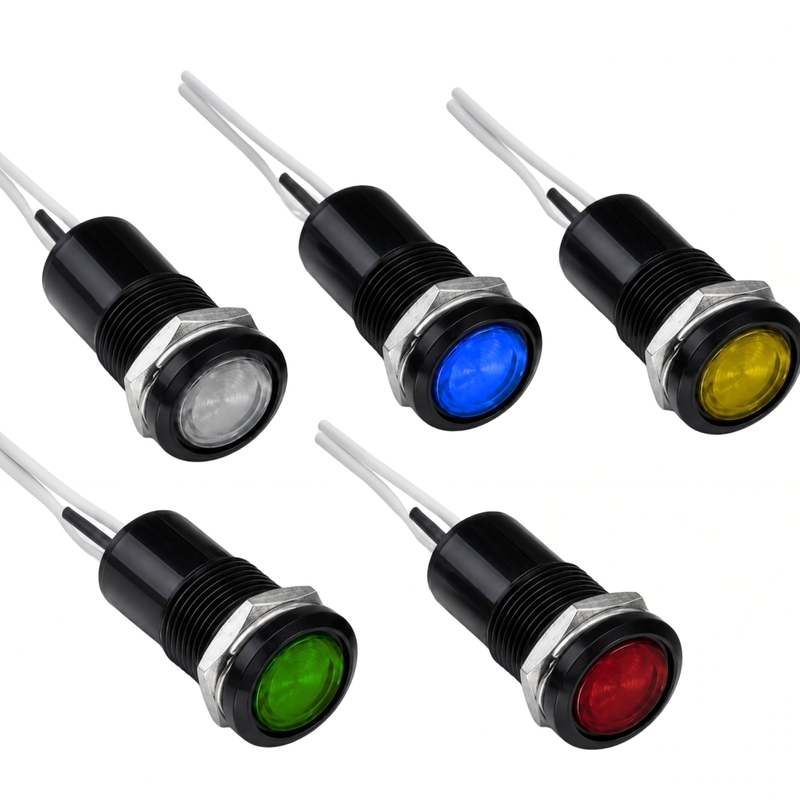 Smidnya IL22 Black Body Lead Wire Metal Pilot Light