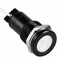 Smidnya IL22 Black Body Lead Wire Metal Pilot Light-10mm-127V AC/DC-White