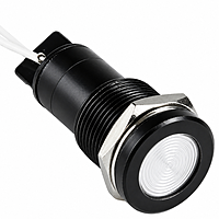 Smidnya IL22 Black Body Lead Wire Metal Pilot Light-10mm-36V AC/DC-White