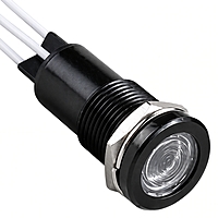 Smidnya IL22 Black Body Lead Wire Metal Pilot Light Red/Blue-10mm-6-220V AC/DC-Red/Blue