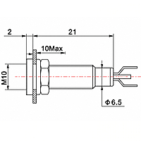 Smidnya IL22 Black Body Lead Wire Metal Pilot Light Red/Green-10mm-6-220V AC/DC-Red/Green