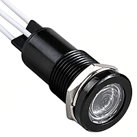 Smidnya IL22 Black Body Lead Wire Metal Pilot Light Red/Green-10mm-6-220V AC/DC-Red/Green