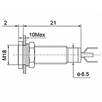 Smidnya IL22 Black Body Metal Pilot Light-10mm-6V AC/DC-Yellow