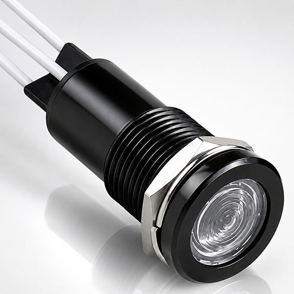 Smidnya IL22 Black Body Lead Wire Metal Pilot Light Red/Blue