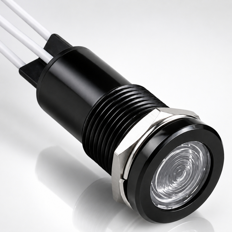 Smidnya IL22 Black Body Lead Wire Metal Pilot Light Red/Blue