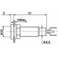 Smidnya IL22 Black Body Lead Wire Metal Pilot Light Yellow/Blue-10mm-6-220V AC/DC-Yellow/Blue
