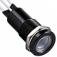 Smidnya IL22 Black Body Lead Wire Metal Pilot Light Red/Blue-12mm-6-220V AC/DC-Red/Blue