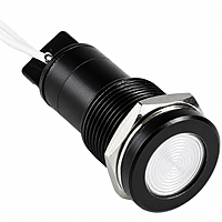 Smidnya IL22 Black Body Lead Wire Metal Pilot Light-14mm-127V AC/DC-White