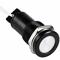 Smidnya IL22 Black Body Lead Wire Metal Pilot Light-14mm-127V AC/DC-White