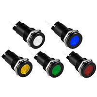 Smidnya IL22 Black Body Lead Wire Metal Pilot Light-14mm-48V AC/DC-White
