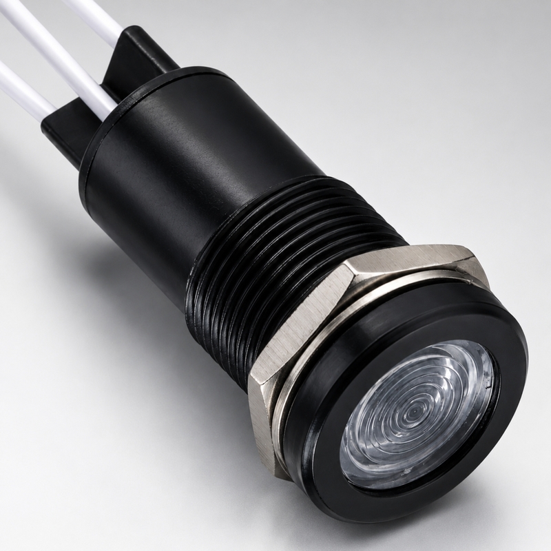 Smidnya IL22 Black Body Lead Wire Metal Pilot Light Red/Green