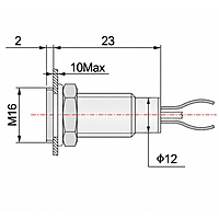 Smidnya IL22 Black Body Lead Wire Metal Pilot Light Yellow/Blue-16mm-6-220V AC/DC-Yellow/Blue