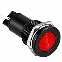 Smidnya IL22 Black Body Lead Wire Metal Pilot Light-8mm-110V AC/DC-Red