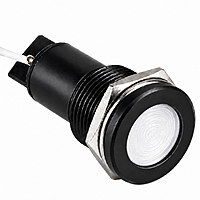 Smidnya IL22 Black Body Lead Wire Metal Pilot Light-8mm-36V AC/DC-White