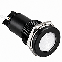 Smidnya IL22 Black Body Lead Wire Metal Pilot Light-8mm-6V AC/DC-White