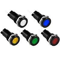 Smidnya IL22 Black Body Lead Wire Metal Pilot Light-10mm-36V AC/DC-Green