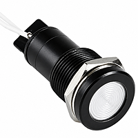 Smidnya IL22 Black Body Lead Wire Metal Pilot Light-12mm-48V AC/DC-White
