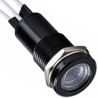 Smidnya IL22 Black Body Lead Wire Metal Pilot Light Yellow/Blue-16mm-6-220V AC/DC-Yellow/Blue