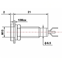 Smidnya IL22 Black Body Metal Pilot Light-10mm-110V AC/DC-Red