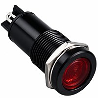 Smidnya IL22 Black Body Metal Pilot Light-10mm-24V AC/DC-Red