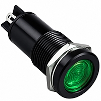 Smidnya IL22 Black Body Metal Pilot Light-10mm-48V AC/DC-Green