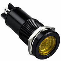 Smidnya IL22 Black Body Metal Pilot Light-10mm-48V AC/DC-Yellow