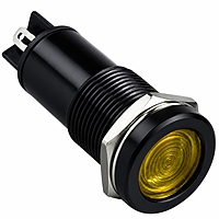 Smidnya IL22 Black Body Metal Pilot Light-10mm-110V AC/DC-Yellow