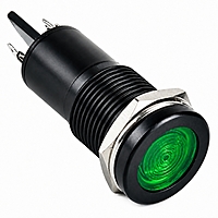 Smidnya IL22 Black Body Metal Pilot Light-12mm-110V AC/DC-Green