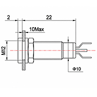 Smidnya IL22 Black Body Metal Pilot Light-12mm-220V AC/DC-Green