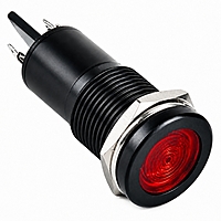 Smidnya IL22 Black Body Metal Pilot Light-12mm-220V AC/DC-Red